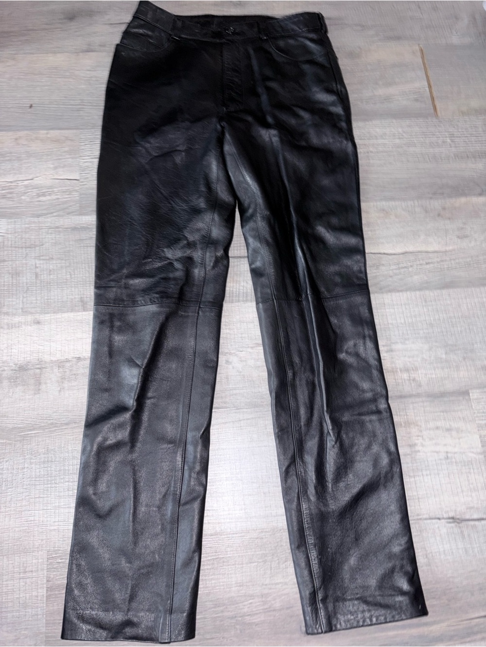 ALFANI black genuineleather pants Size 32 34